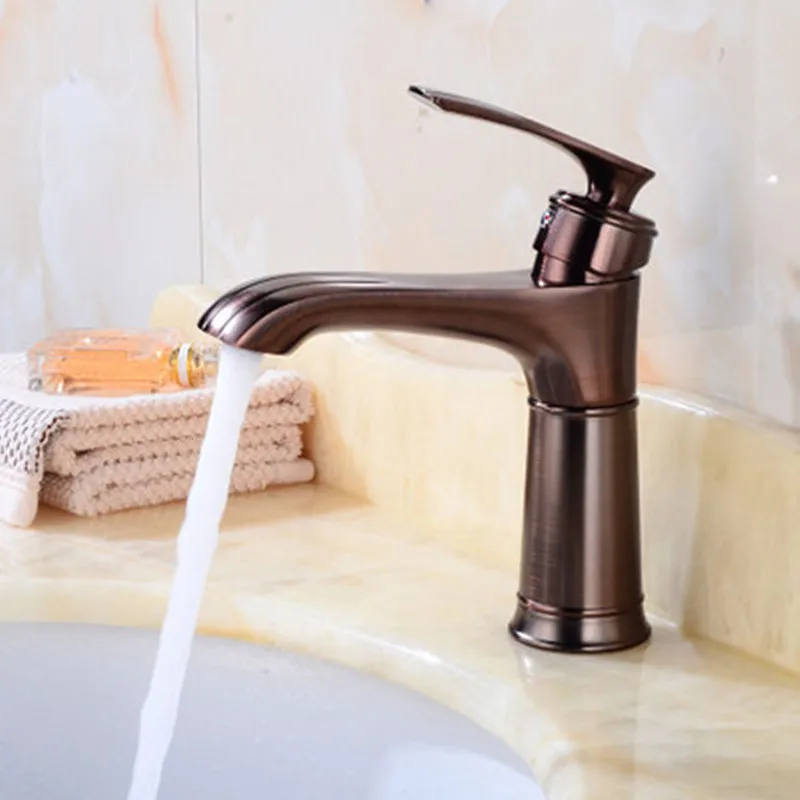 ORB basin faucet European bathroom faucet table bottom basin cold and hot water faucet washbasin single hole faucet - Цвет: ORB