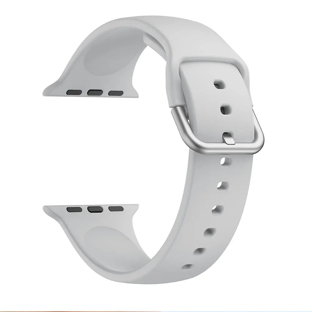 Силиконовый ремешок для наручных часов Apple Watch, 42 мм, 38 мм, Версия 44 мм 40 мм Резиновый Браслет ремешок для часов Iwatch серии 5/4/3/2/1 браслет