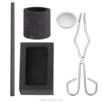 

5pcs/Set Torch Melting Gold Silver Kit Crucible Tong Rod Borax Graphite Ingot N16 20 Dropshipping