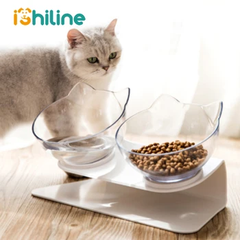 

Non-slip Dogs Feeders Cat Feeding Bowl Cat Bowls with Raised Stand for Cats Double Bowl Pet Food and Water Bowls Pet Supplies