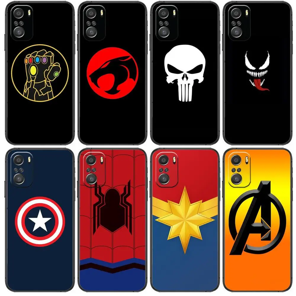 

Marvel Logo Sign For Xiaomi Redmi Note 10S 10 9T 9S 9 8T 8 7S 7 6 5A 5 Pro Max Soft Black Phone Case