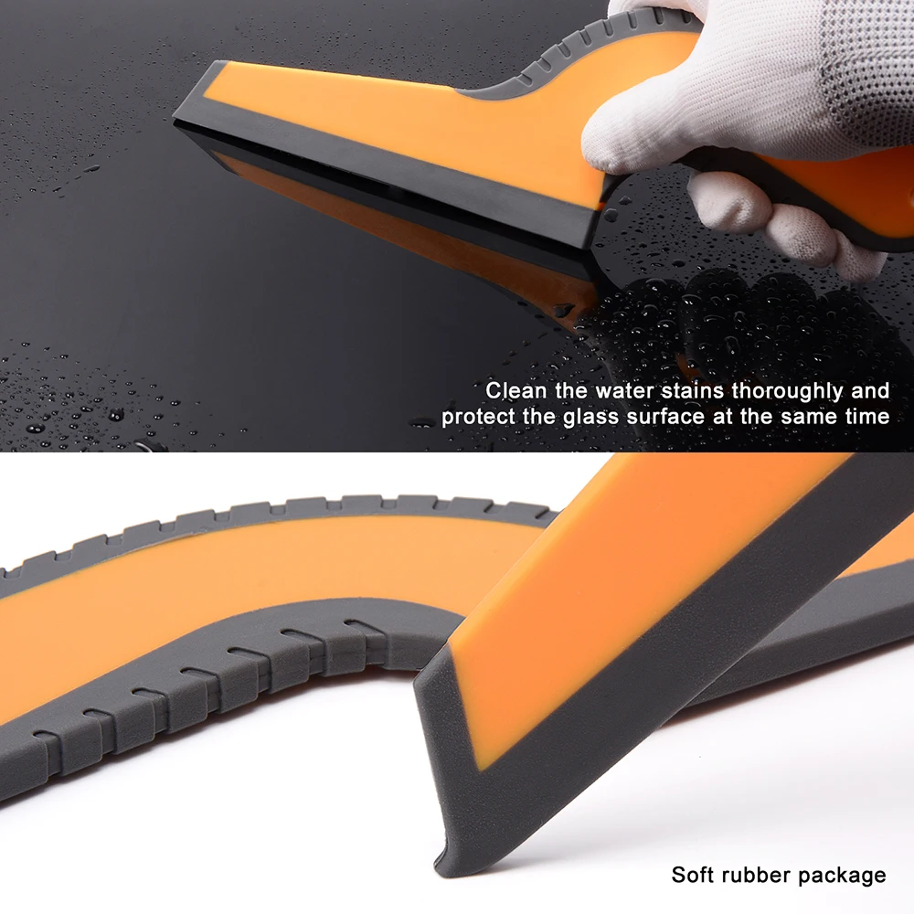 FOSHIO Rubber Scraper for Window Tinting Carbon Fiber Vinyl Windshield Handle Water Wiper Squeegee Car Wrapping Application Tool