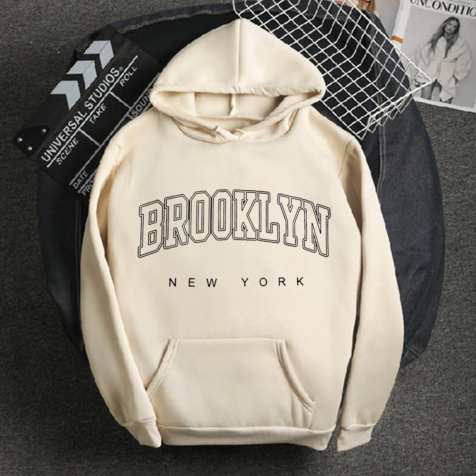 Women's Print Long-sleeved Hoodies Sweatshirts Men Woman Fashion Solid Color Streetwear Casual Fashion Oversized Clothes 1