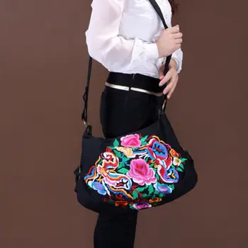 

Women's Fashion Embroidered Floral Tote Handbag Purse Shoulder Messenger Bag