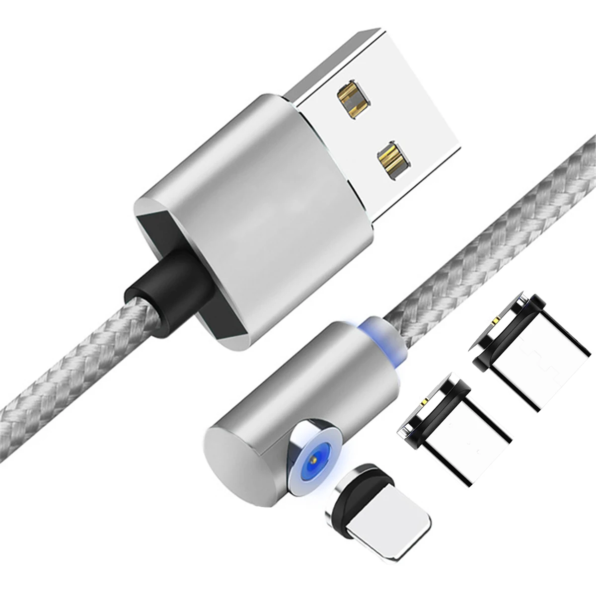 Магнитный кабель VANLEAD Micro usb type C адаптер зарядное устройство Быстрая зарядка для iPhone XS Max samsung Зарядка магнит Android телефон шнур - Цвет: 3 in 1 Silver