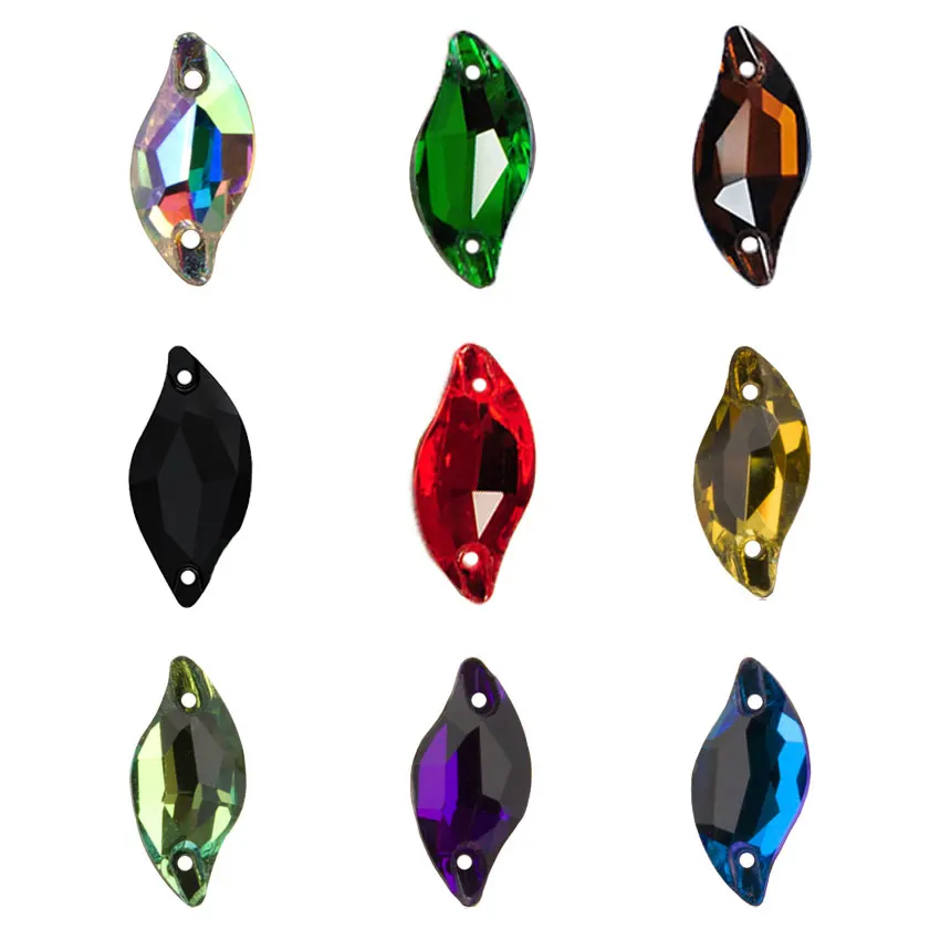 

YANRUO 3254 Diamond Leaf Sewing Rhinestone Flatback Loose Beads Strass Sew On Crystal Stones For Jewelry Making