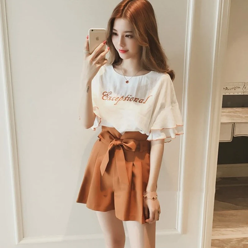 New Fashion Women's Sets Summer Women's Tracksuit Sexy Tracksuit Women Two Piece Set Embroidery Tops And Pants Suit Women Outfit