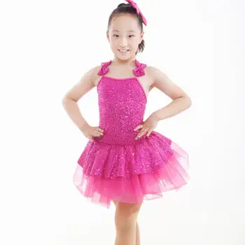 

2018 New Ballet Dress For Children Child Dance Dress Short-sleeve Leotard Female Spaghetti Strap Ballet Gym Suit Infant Latin