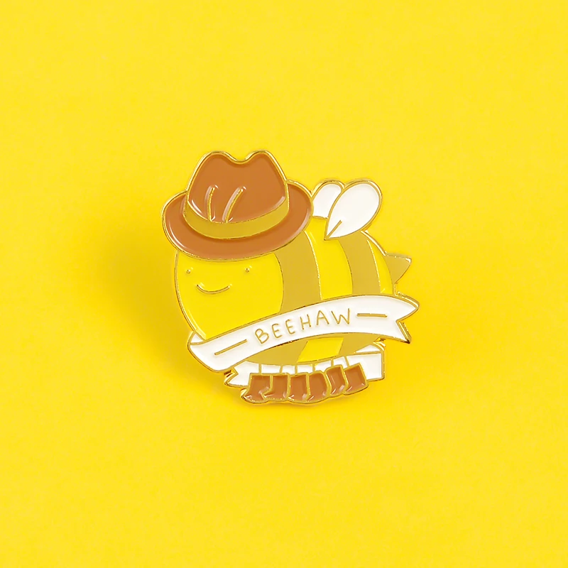 Милый Mr BEE эмалированные булавки броши Fat BEEHAW Броши Для Рубашки нагрудные сумка со значком ювелирные изделия подарок для женщин дети Друзья Брошь