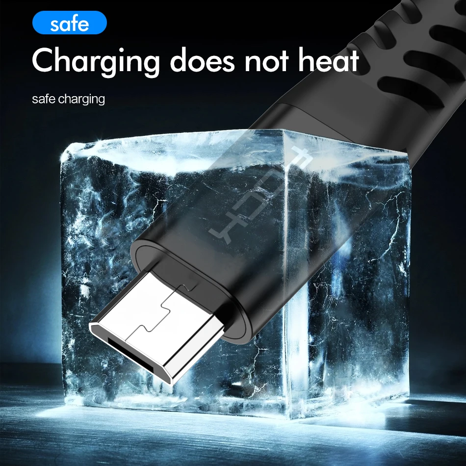 ROCK 3A Fast Charge Micro USB Cable For Huawei Xiaomi Redmi LG Android Mobile Phone Data Wire Fast Charging Cord