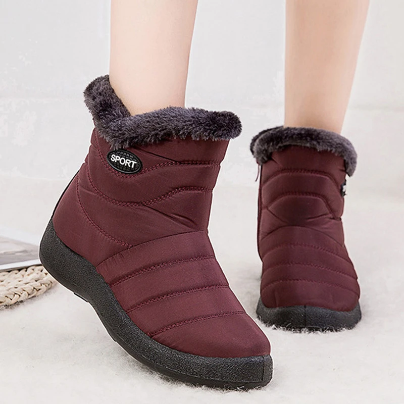 Novedad de 2019! Botas de nieve de felpa, botines de mujer cálidos, botas de Invierno para mujer, botines de talla grande 43, botas de Invierno para mujer|Botas de - AliExpress