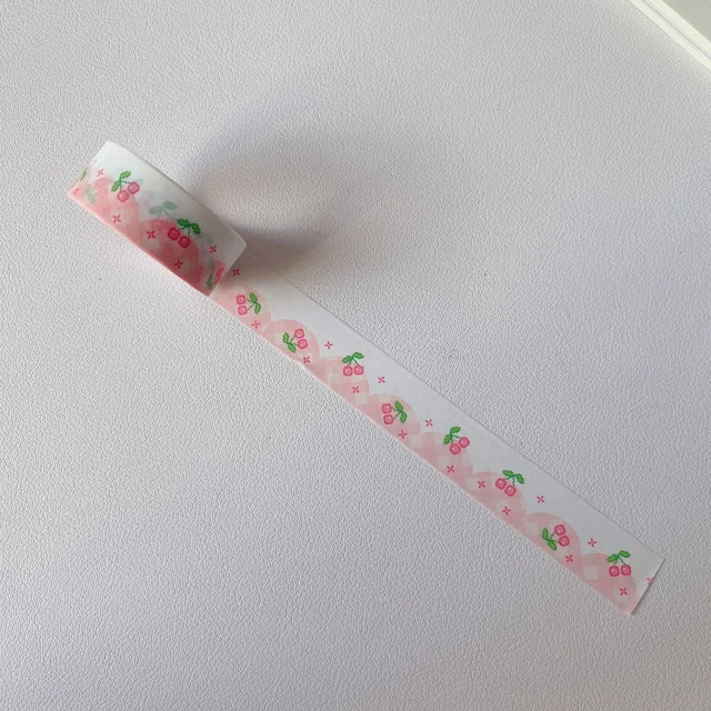 1Pc Color Pixel Love Cherry Decoration Tape Cute Colorful Washi Masking Tape Creative Scrapbooking Stationary School Supplie 1Pc A