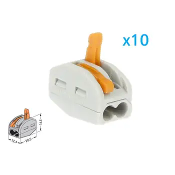 

LEDLUX CL0022 10 spring clamp with 2 levers connectors terminals conductor cable electrical wire Riutilizabile Installazion