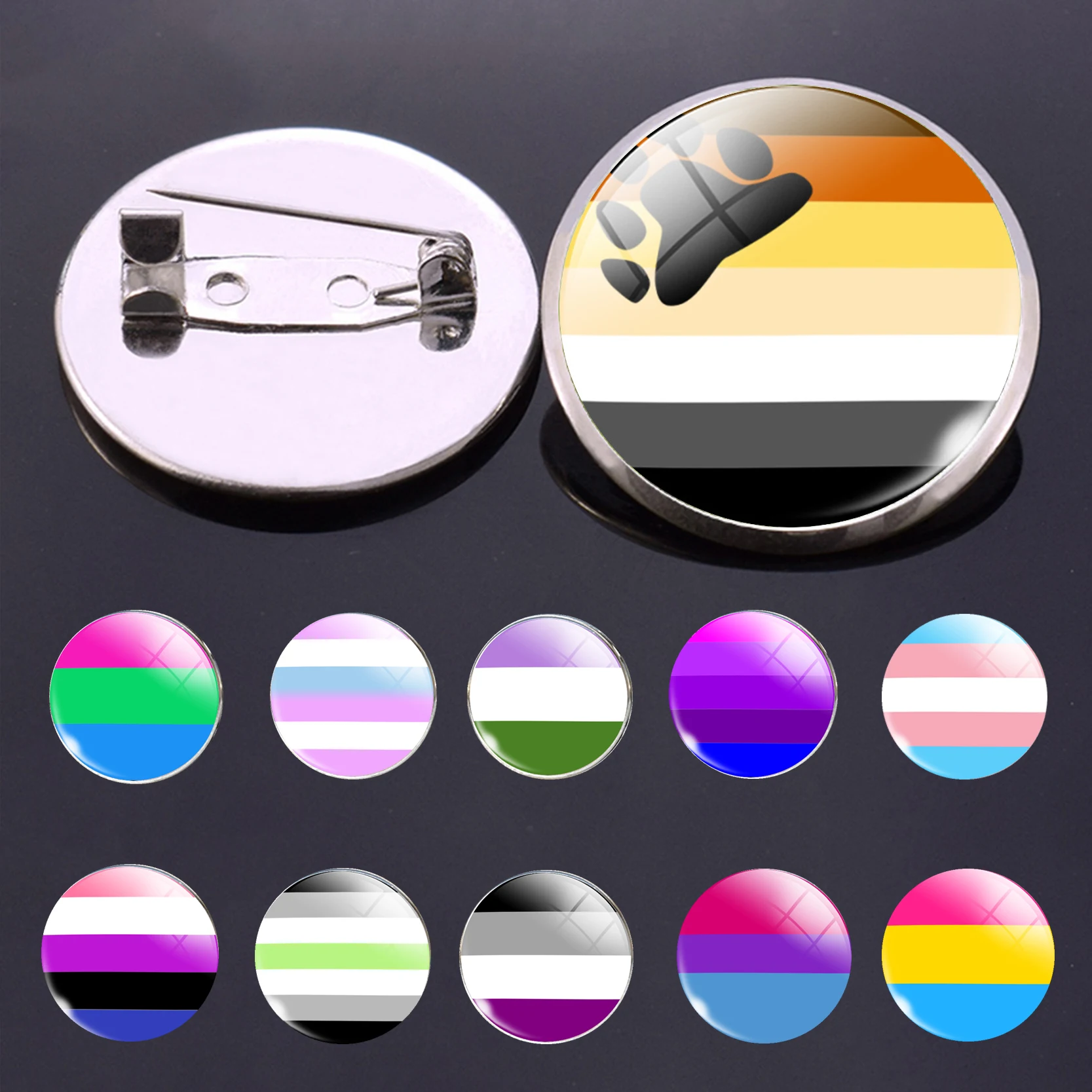 Брошь для геев RainbowFlag Серебристые Металлические Булавки гомосексуальная