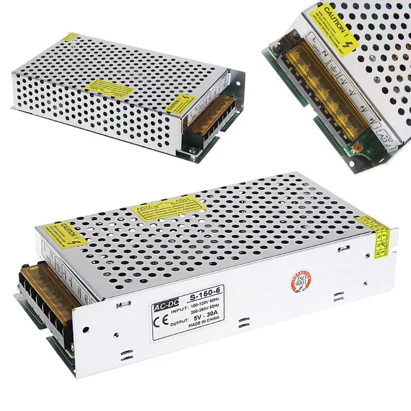 AC 100-260V к DC 5V 30A 150W переключатель питания Драйвер адаптер светодиодные ленты светильник E65B