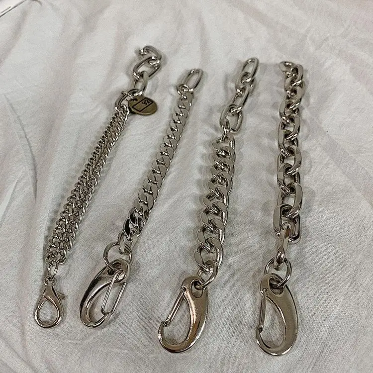 Punk Bracelet Classic Hip-hop Exaggerated Thick Chain Double Pendant Link Round Men's Bracelet Jewelry chain bracelet