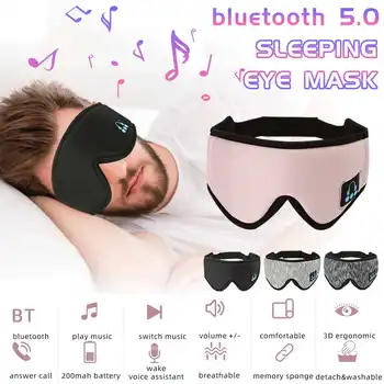 

3D Blindfold bluetooth 5.0 Wireless Stereo Earphone Phone Headband Sleep Soft Earphones Sleeping Eye Mask Music Headset 4 Colors