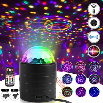 

6 color LED Wireless Speaker Disco Ball Light with Mp3 Player Prom Laser Party Light 18W DJ Stage Light Laser Projection Lamp