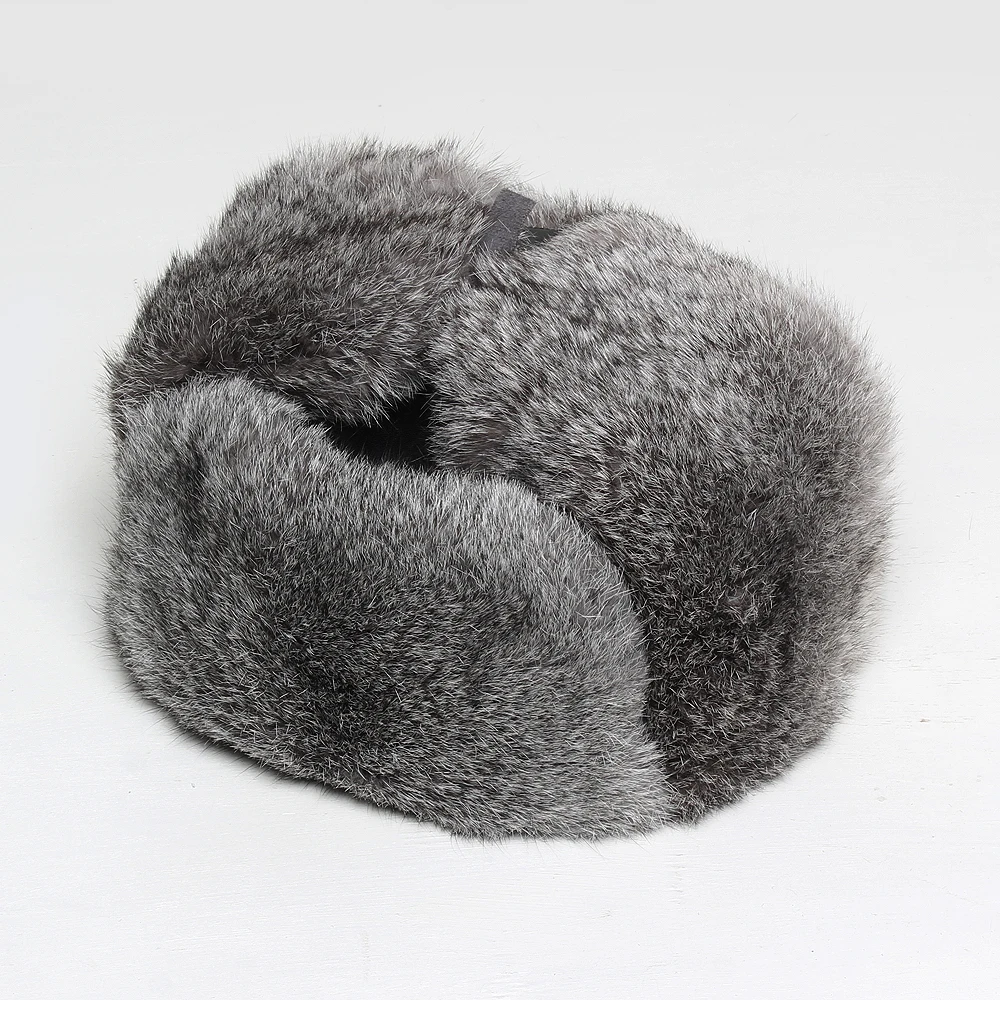 Winter women's natural rabbit fur hats lady 100%genuine real rabbit fur caps brand fashion real Leather hats retail wholesale