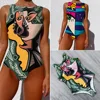 Sexy Print One Piece 2022 Swimsuit Closed Large Size Swimwear Push Up Women Flower Vintage Body Swim Beach Pool Bathing Suit ► Photo 1/6