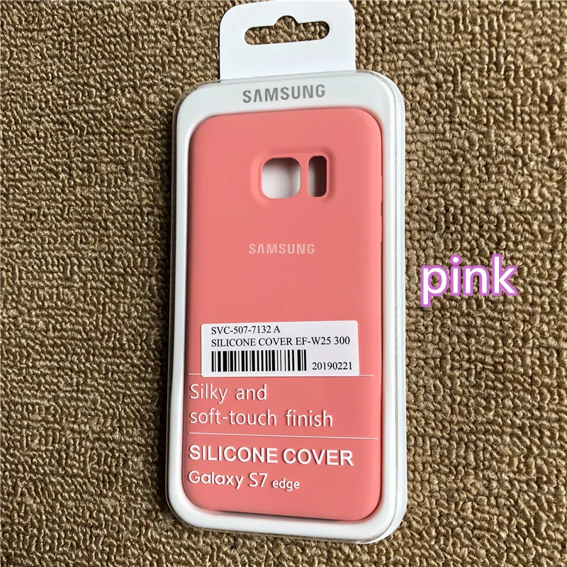 pink samsung Galaxy S7edge жидкий силиконовый чехол шелковистый мягкий сенсорный защитный чехол для samsung s7edge упаковка - Цвет: pink