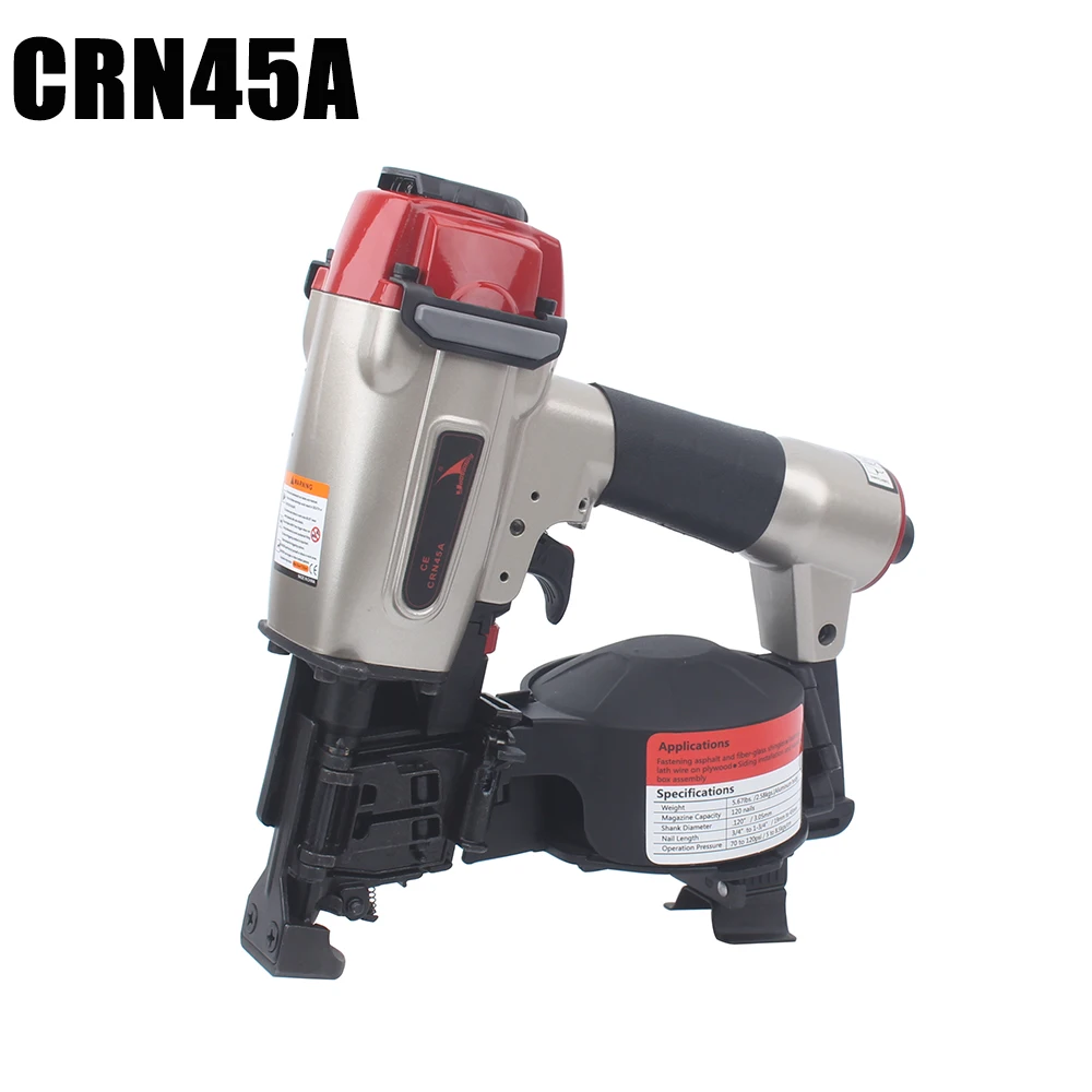 Quality YOUSAILING CRN45A Pneumatic Roofing Coil Nailer Roll Nail Gun Fastening Asphalt And Fiberglass Shingles Depth Adjustable roofing