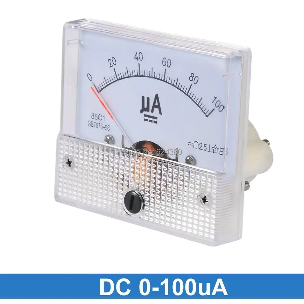 2pcs/lot DC 500UA AMP Analog Current Panel Meters Ammeter Amperimetro Ampere Frequency Meter Measurer 0-500UA