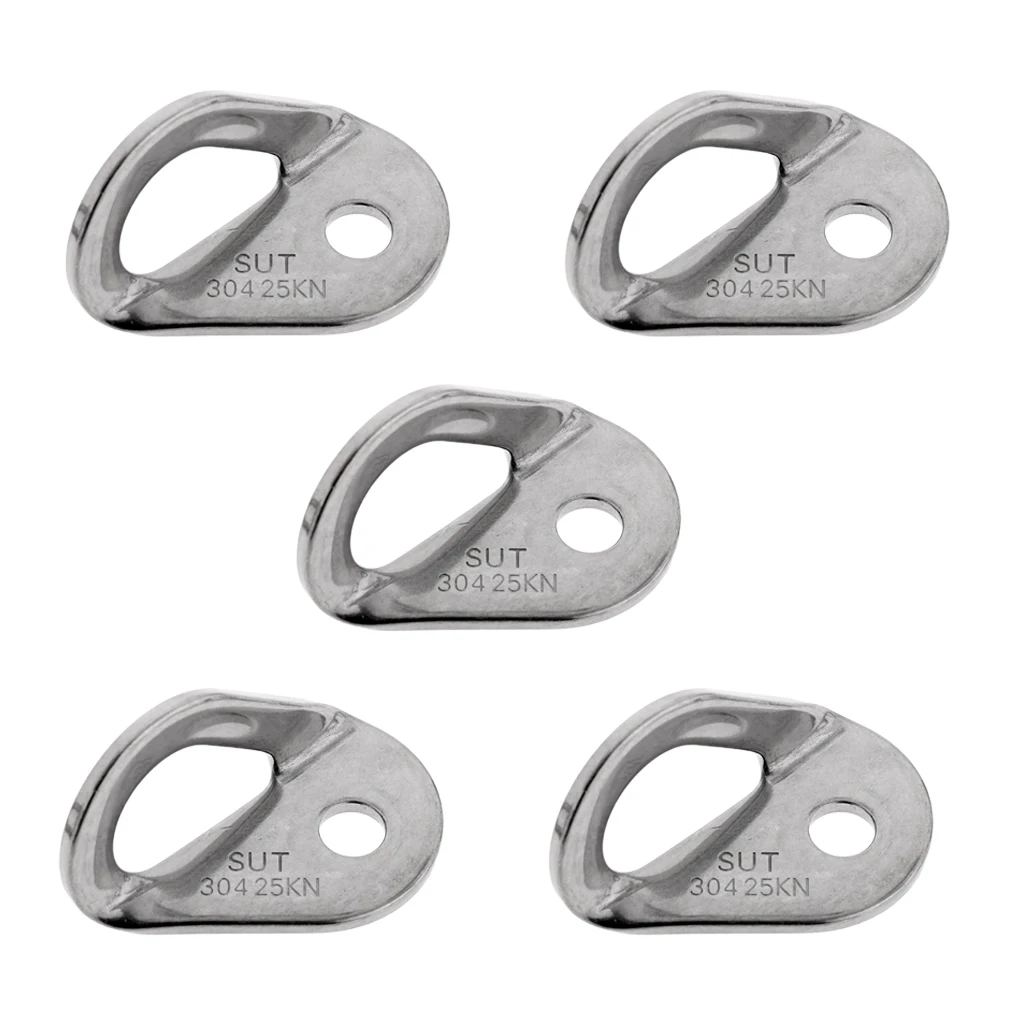 5 Pieces Outdoor Rock Climbing Bolt Hanger Stainless Steel 25KN/5600Lb Climbing Accessories Rock Climbing Bolt Hangers