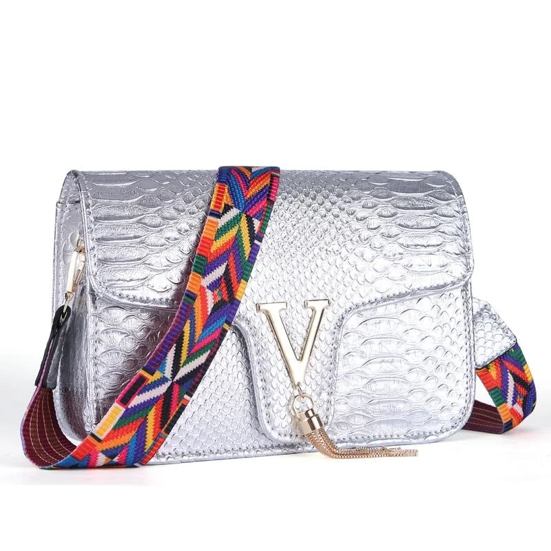 Новая роскошная женская дизайнерская сумка из крокодиловой кожи, сумка высокого качества, маленькая сумка-тоут, модная брендовая сумка, sac основной femme de marque Lux - Цвет: silver