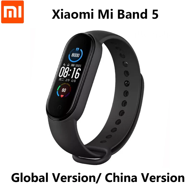 Смарт браслет Xiaomi Mi Band5 фитнес трекер с пульсом Bluetooth спортивный AMOLED экран band