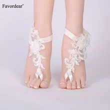 Favordear Свадебные аксессуары белая кружевная лента браслет на лодыжку Пляж Свадебный браслет Выпускной вечерние Bellydance