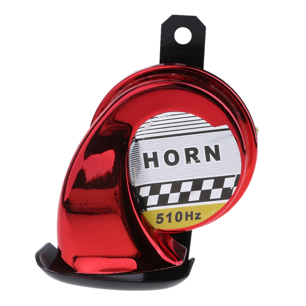 Car Motorcycle 130dB Loud Snail Air Horn Siren Waterproof 510hz 12V DC Red
