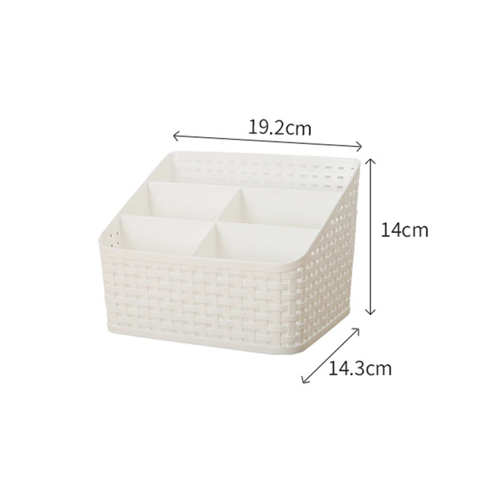 Plastic Imitation Rattan Multi-size Large Capacity Cosmetics Dressing Desktop Storage Box Office Supplies Organizer 18*14.5*14cm