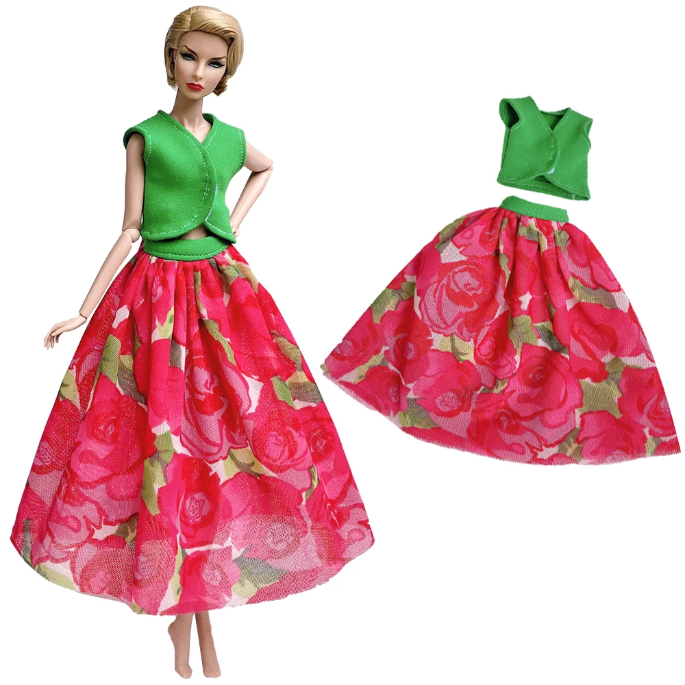 NKMix Style Newest Doll Dress Handmade Clothes Top Fashion Dress For Barbie Noble Doll Skirt Accessories Girls' Gift Toys JJ
