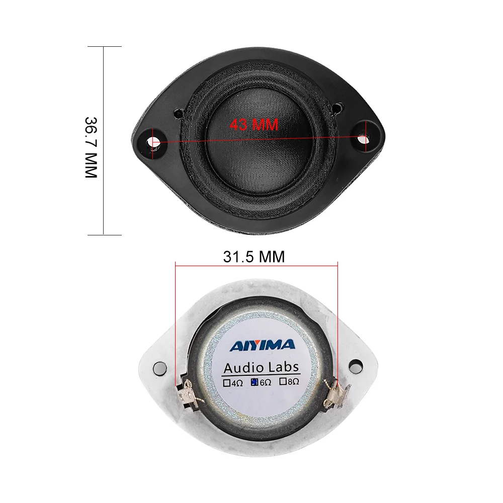 AIYIMA 2 шт. ВЧ-динамик 6 Ом 20 Вт шелковая мембрана мини-динамик тройной громкоговоритель Неодимовый DIY автомобильный аудио