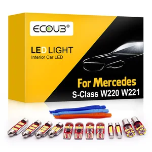 ECOUB for Mercedes Benz S Class W220 W221 S280 S300 S350 S450 S500 S550 S600 S63 S65 Car Interior Dome Indoor LED Light Bulb Kit