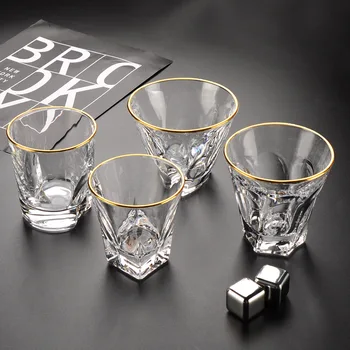 

2 Pcs set high quality fashion home bar lead-free whiskey glass cups 200827-15