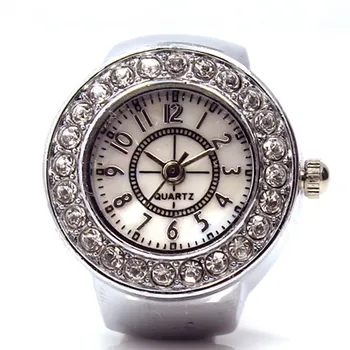 2020 New Couple Ring Watch Retro Diamond Analog Clock Digital Scale Dial Quartz Wristwatch Elastic Quartz Watch Relogio Feminino creative watch women oval dial rhinestone quartz bangle clock full steel analog quartz saats hot relogio feminino