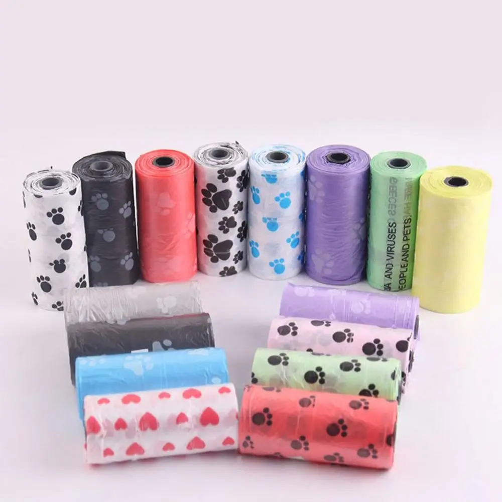 Pet Supplies Pet Plastic Bag Printing Footprints Pet Garbage Bag Dog Picking Garbage Bag