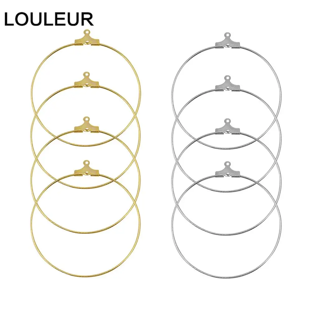30 шт./лот 30-60 мм серебряные KC золотые медные обручи серьги большой круг ухо провода обручи серьги провода для DIY ювелирных изделий поставки