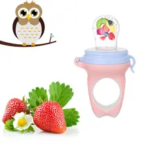 Best Offers 1Pcs Nipples Cute Animal Owl Design Feeding Baby Pacifier Chupeta Infant Nipple Toddler Kids Pacifier Feeder For Fruits Food