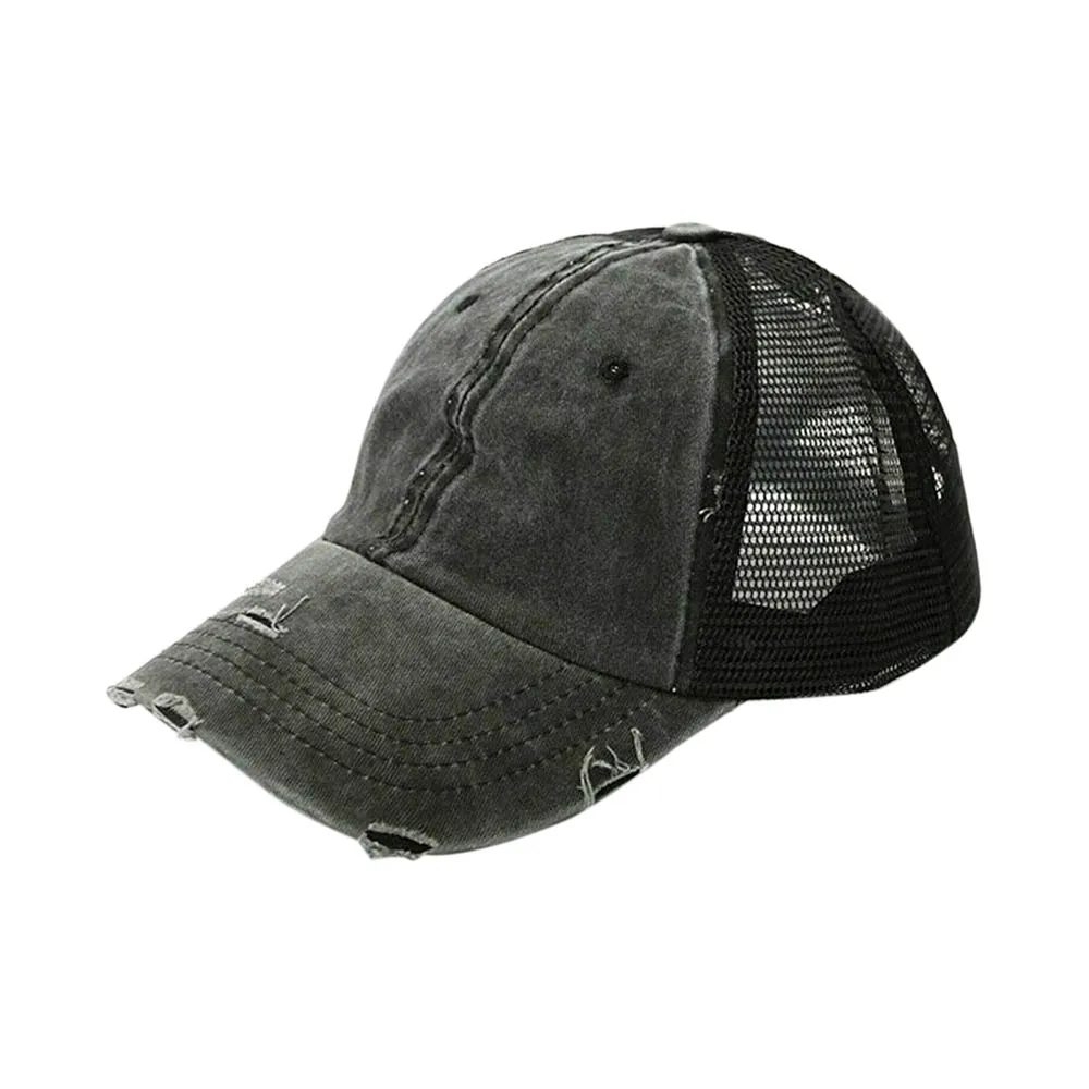 KLV женский пончик грязный высокий конский хвост Mesh Trucker Регулируемая Кепка спортивная мужская креативная Лоскутная бейсболка козырек - Цвет: as picture