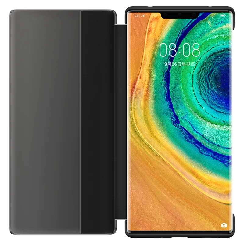 Чехол для HUAWEI MATE 30 Pro, официальный умный флип-чехол для HUAWEI MATE 30 5G, кожаный чехол с зеркальным окном для сна