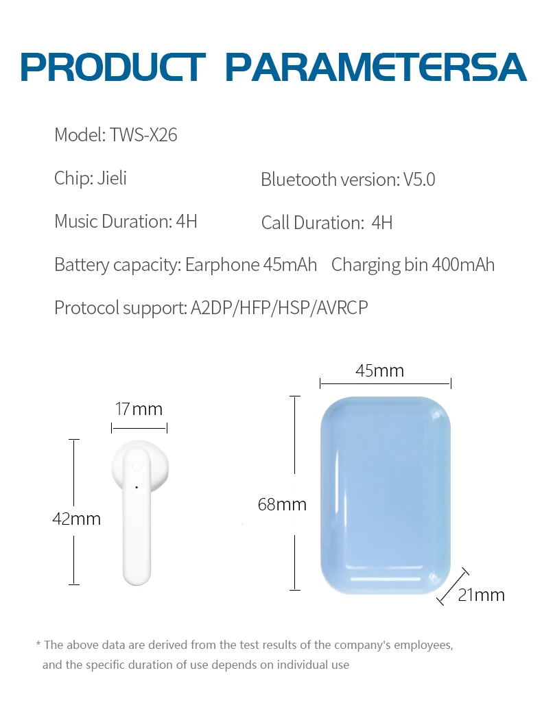 Chiclits X26 беспроводные bluetooth-наушники с зарядным устройством Поддержка Siri подавление шума микрофона спортивные водонепроницаемые наушники