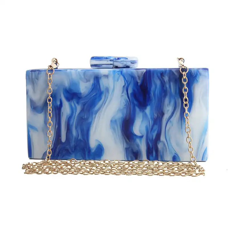 small blue clutch bag