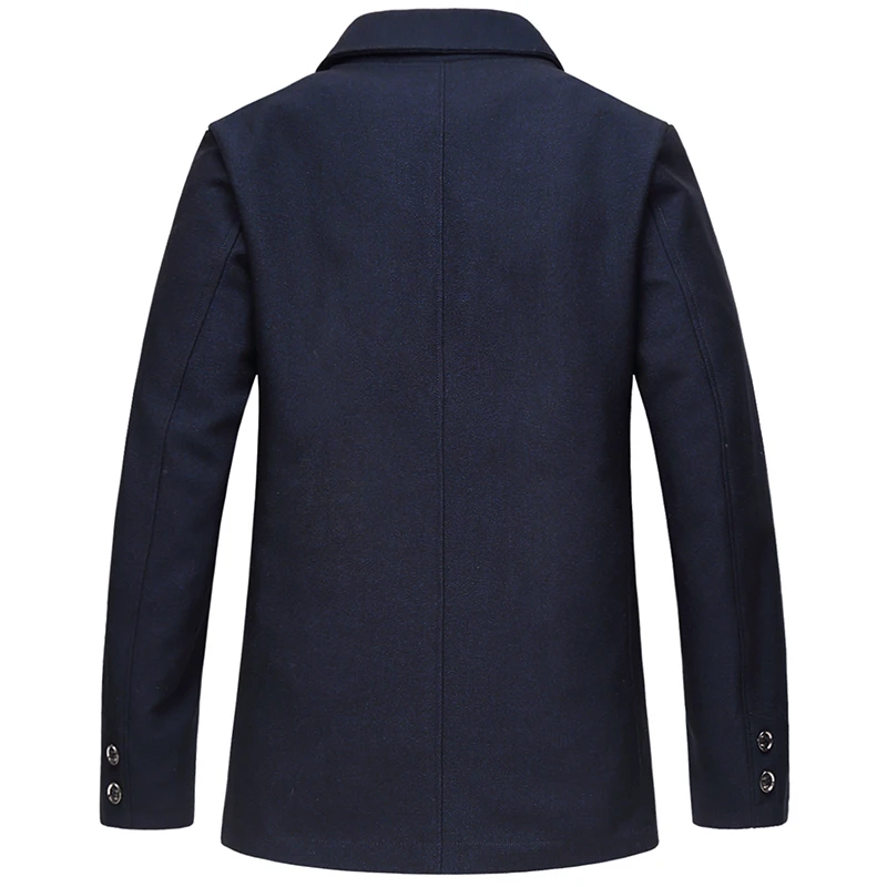 Single-breasted jacket mens autumn new middle-aged men coat dark blue gray mens jackets and coats