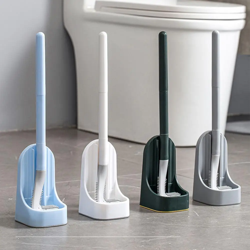 

Wall-mounted Toilet Brush With Long Handle Detachable Soft Rubber Long Handle Cleaning Brush Household Bathroom Accessories Set