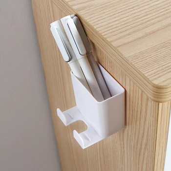 

Plastic Solid Color Simple Style Wall-mounted Storage Box TV Air Conditioner Remote Control Storage Box Cellphone Bracket Box