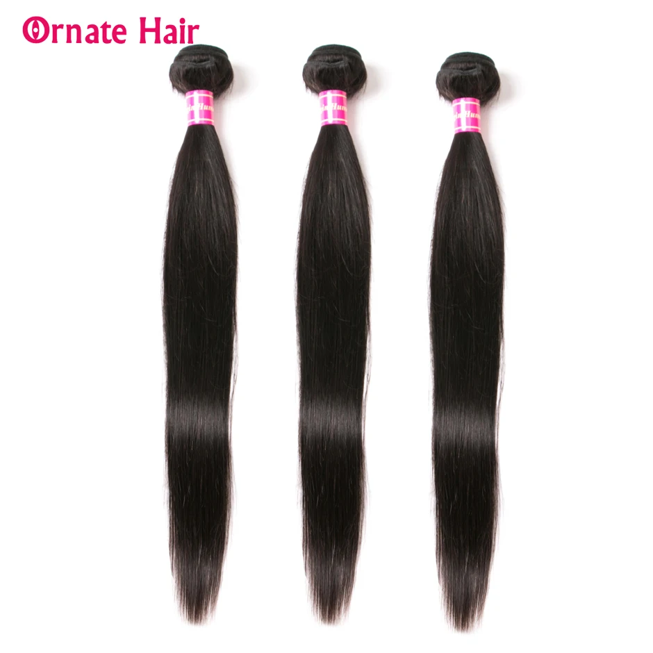 

Ornate Brazillian Straight Hair Weave Bundles Human Hair Extensions 8-24 Inch Non Remy Hair Weave 3 Bundles Deals Can Be Dyed