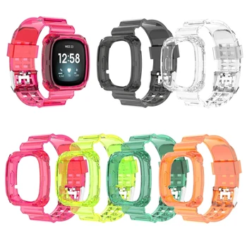 

Universal Replacement Silicone Transparent Wrist Sport Strap Watch Band for -Fitbit Versa 3 Sense Bracelet Smart Watch